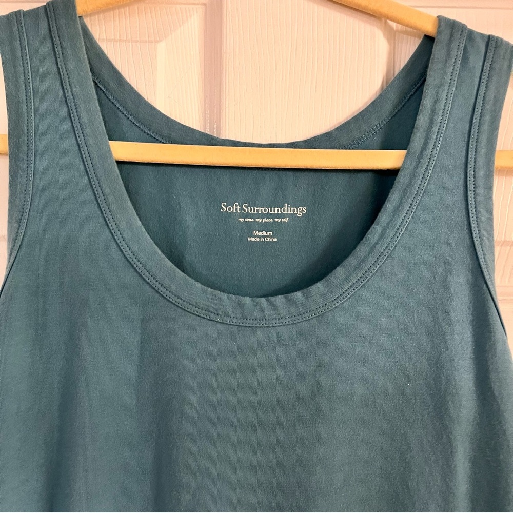 Soft Surroundings sleeveless tiered maxi dress soft blue women’s medium - Picture 3 of 4